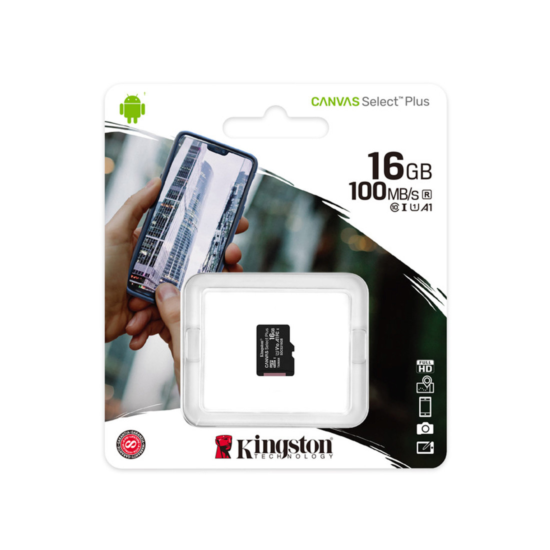 Карта памяти Kingston SDCS2/16GBSP Class 10 16GB, без адаптера