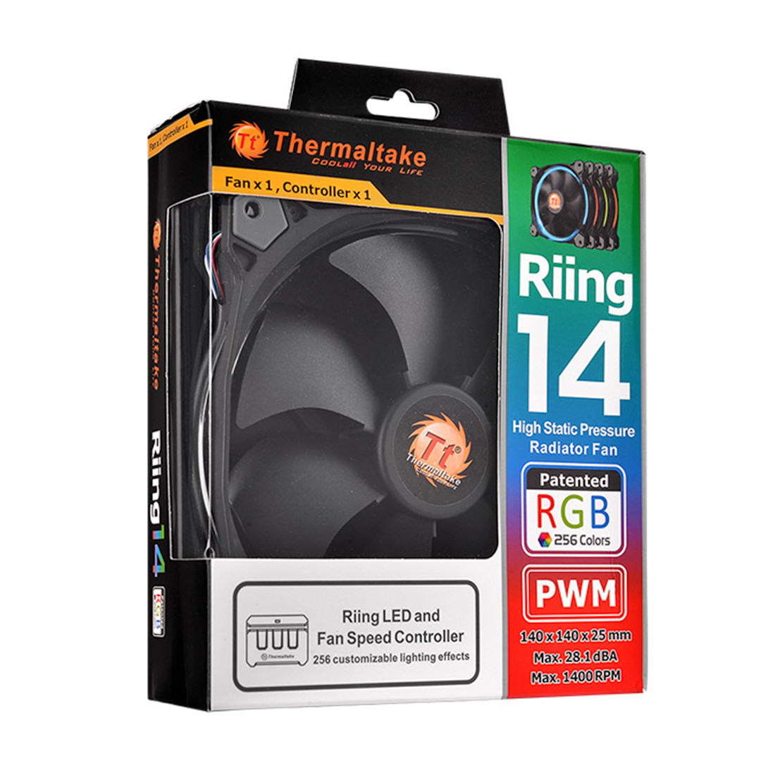 Кулер для компьютерного корпуса Thermaltake Riing 14 LED RGB Switch