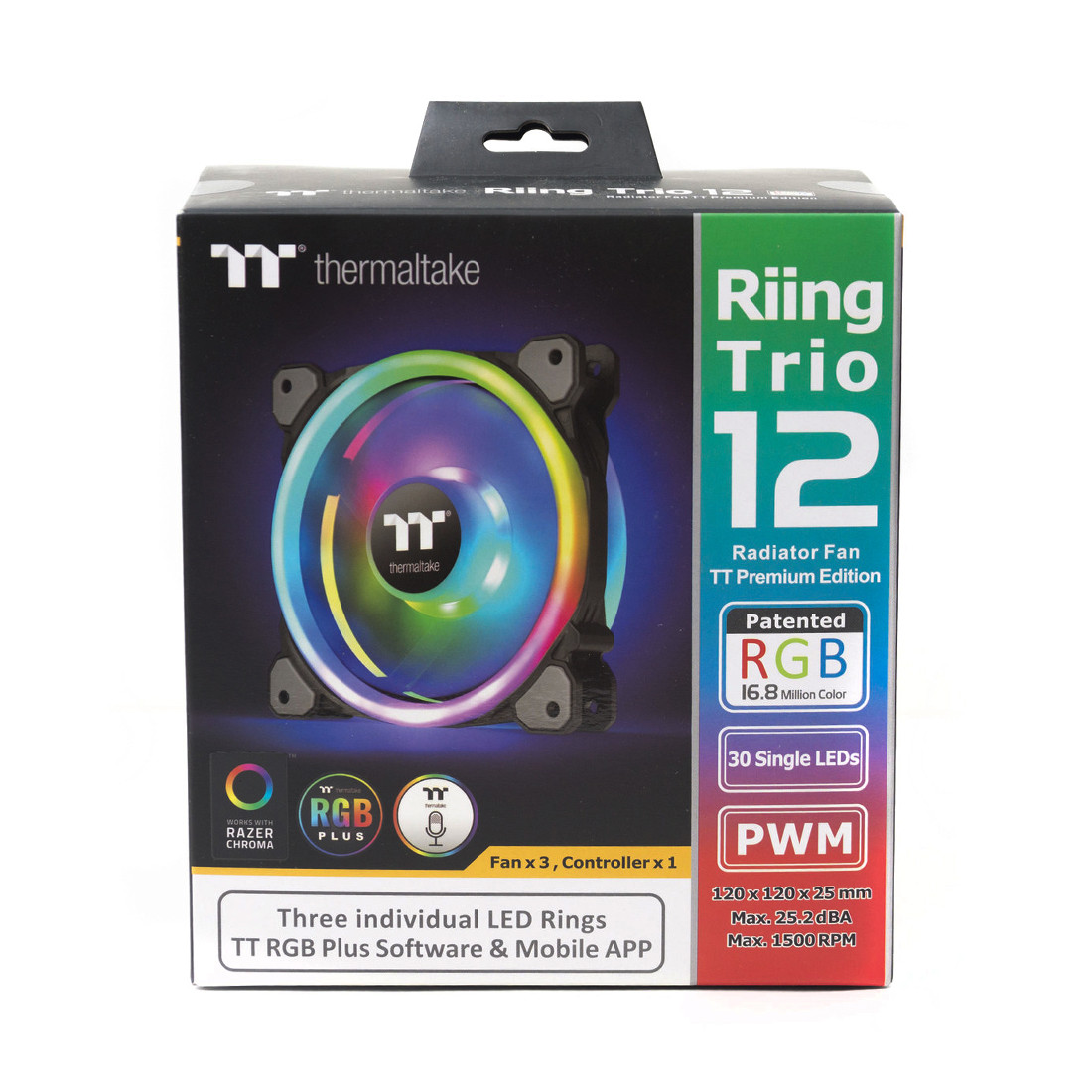 Кулер для компьютерного корпуса Thermaltake Riing Trio 12 RGB TT Premium Edition (3-Fan Pack)