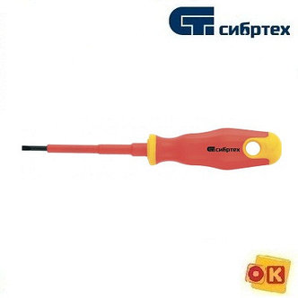 Отвертка диэлектрическая SL6,5 х 150мм, до 1000 В. СИБРТЕХ, фото 2