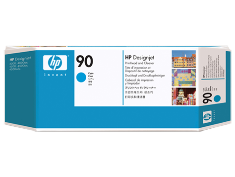 HP C5055A Печатающая головка голубая и устройство очистки HP 90, для DesignJet 4000/4500