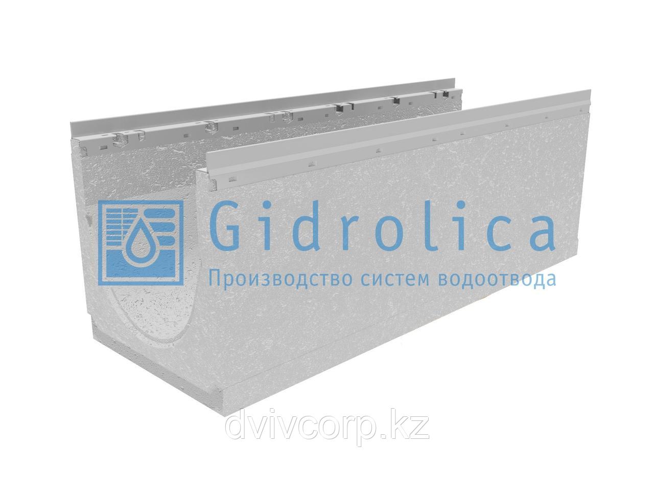Лоток водоотводный бетонный коробчатый (СО-300мм), с оцинкованной насадкой, с уклоном 0,5% КUу