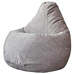 Кресло-мешок "Груша" Велюр, Серый, XL