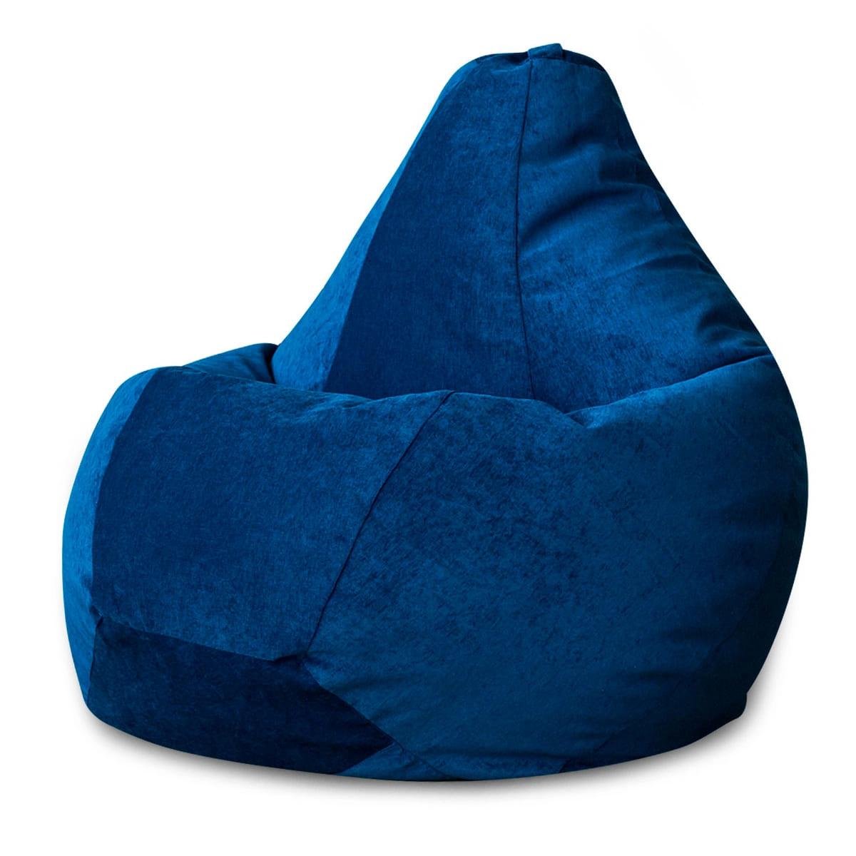 Кресло-мешок "Груша" Велюр, синий, XL, фото 1