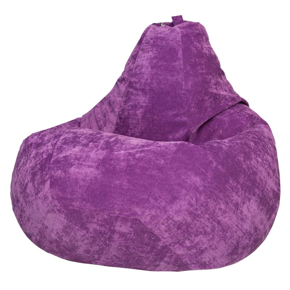 Кресло-мешок "Груша" Велюр, фиолетовый, XL
