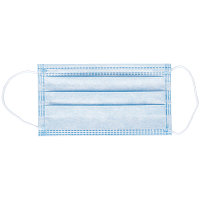 Маска медицинская, набор 50шт. одноразовая OfficeClean 3-х сл. с носовым фиксатором на резинках, пакет