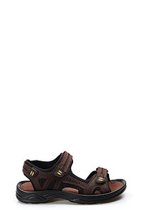 Мужские классические сандалии коричневого цвета из натуральной кожи - Сделано в Турция