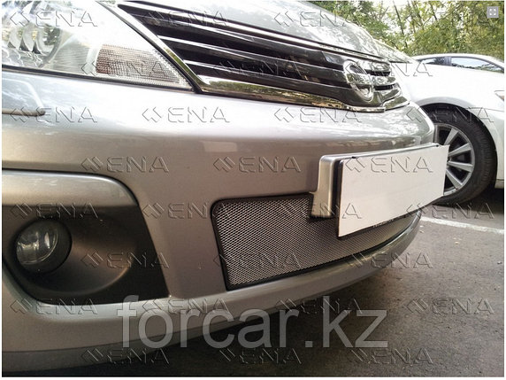 Защита радиатора Nissan Tiida (рестайлинг) Седан 2010 — 2013 chrome , фото 2
