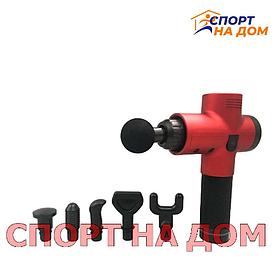 Перкуссионный массажный пистолет (6 насадок)