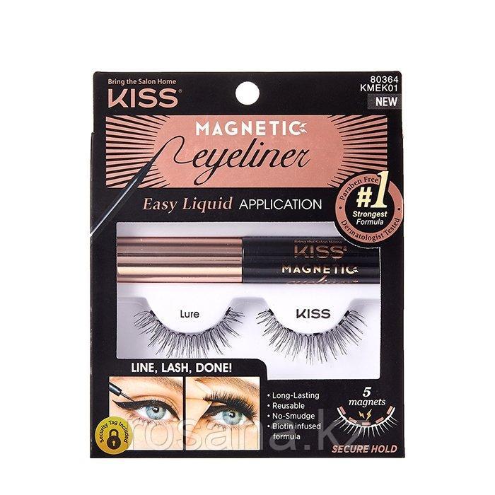 Kiss Набор магнитных накладных ресниц и подводки Lure / Magnetic Eyeliner Kit, KMEK01