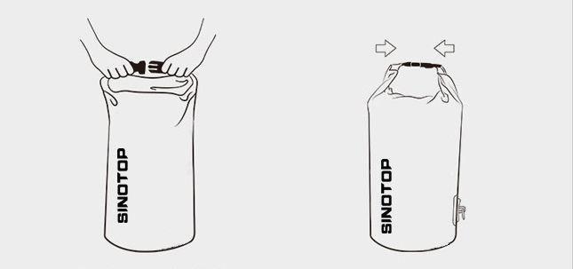 Водонепроницаемый рюкзак Sinotop Dry Bag 10L. (Синий) - фото 7 - id-p87017804