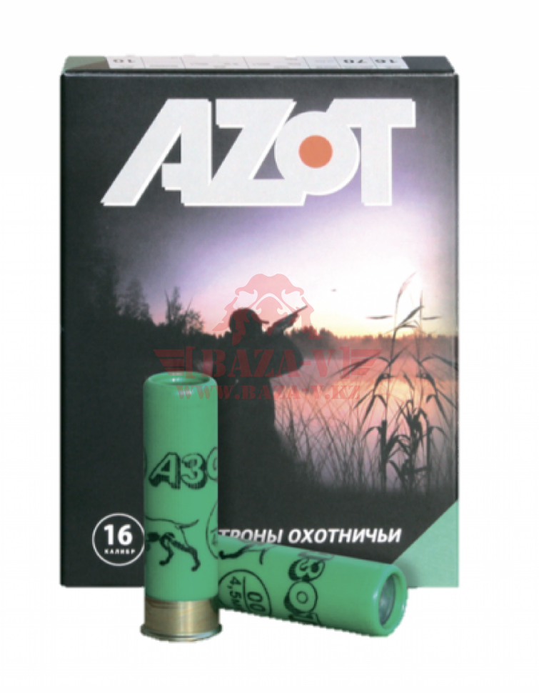 Патрон охотничий AZOT 16/70, 28гр, дробь №5, б/к