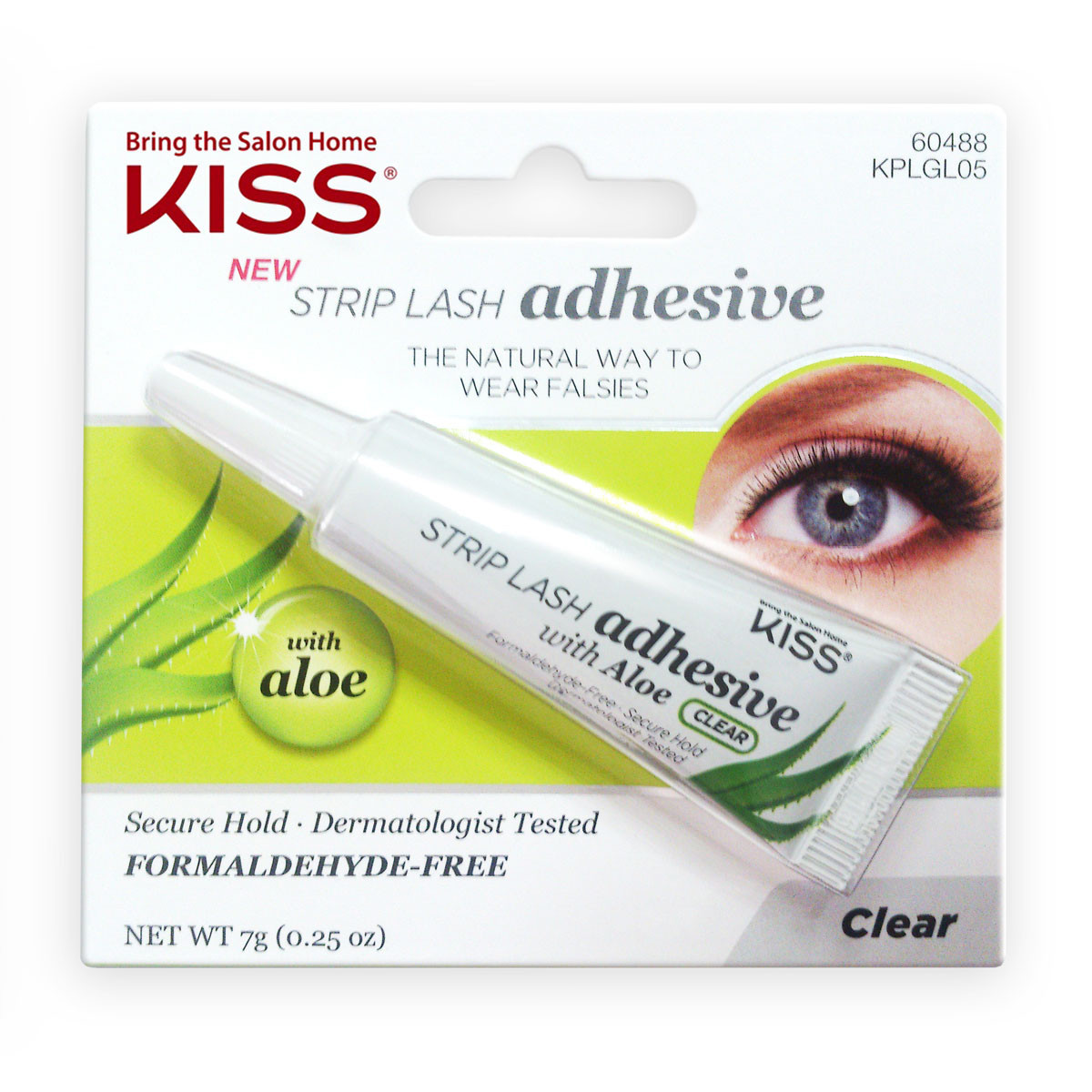 Kiss Клей с алое для накладных ресниц, Прозрачный Strip Lash Adhesive KPLGL05