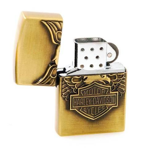 Зажигалка стальная газовая с крышкой с 3D декором VINTAGE STEEL LIGHTER (Золотой / Jack Daniels) - фото 6 - id-p87048132