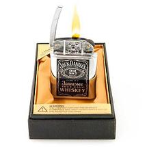 Зажигалка стальная газовая с крышкой с 3D декором VINTAGE STEEL LIGHTER (Серебряный / Jack Daniels), фото 3