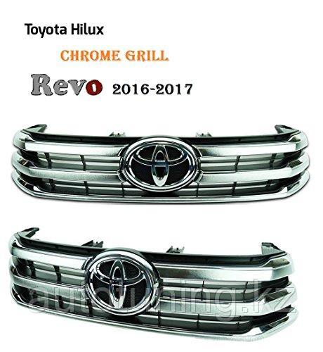 Решетка радиатора серая на Toyota Hilux Revo 2015-2018 - фото 3 - id-p87057977