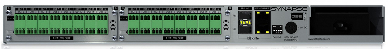 Attero Tech D32o 32-канальный интерфейс линейных выходов, Dante / AES67, 1RU - фото 2 - id-p87058141