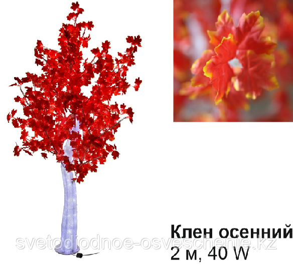 Светодиодное Led дерево «Клен осенний», красное, 2 м, 40 W (Мощность, Вт: 40) - фото 1 - id-p87063663