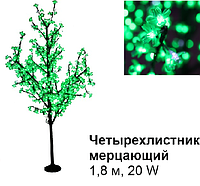Жарықдиодты жарықдиодты ағаш "Т рттік", жыпылықтайтын, жасыл 1,8 м, 20 Вт (Қуат, Вт: 20)