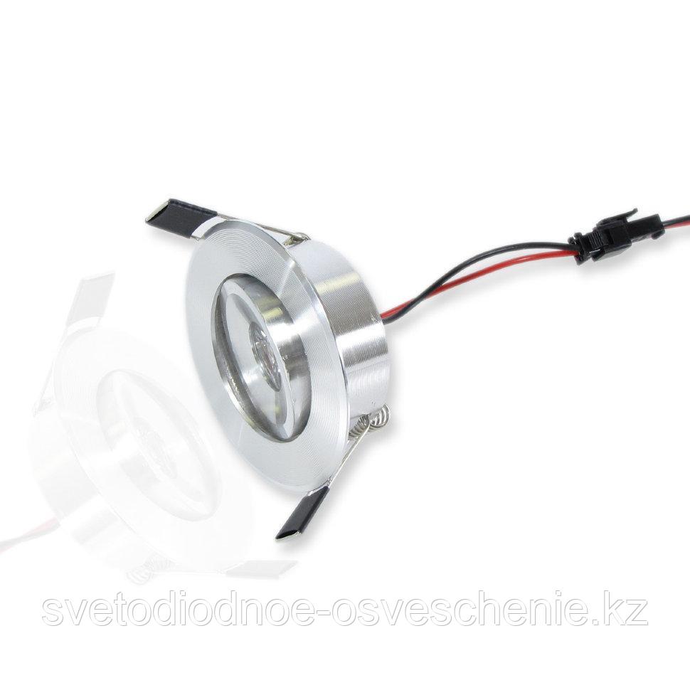 Светодиодный светильник Spot-SP67-1W (220V, 1W, серебристое о круглый) (Мощность, Вт: 1)