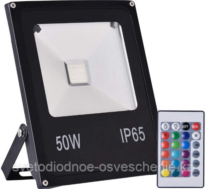 LED Прожектор RGB 50 Вт, с пультом (Мощность, Вт: 50) - фото 1 - id-p87064067