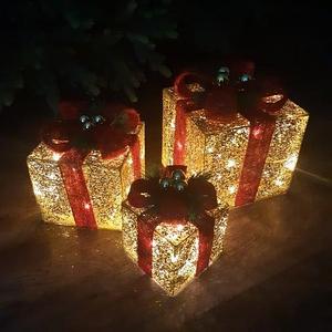 Новогодняя led фигура Три Подарка, 16 см, 20 см, 25 см