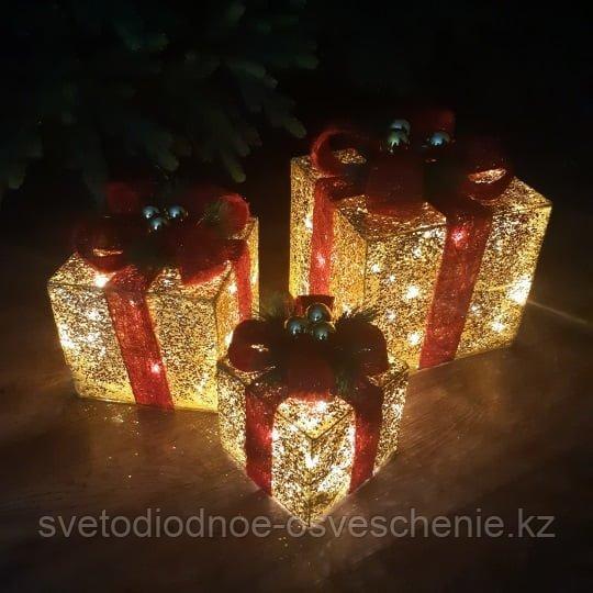 Новогодняя led фигура Три Подарка, 16 см, 20 см, 25 см - фото 1 - id-p87064412