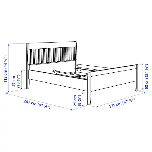 Кровать ИДАНЭС темно-коричневый Лурой 160x200 см ИКЕА, IKEA - фото 8 - id-p87065898