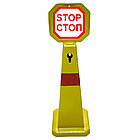 Конус дорожный пластмассовый желтый Н920 мм, фото 4