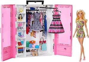 Барби шкаф-гардероб с куклой Barbie, одеждой и аксессуарами