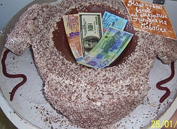 Торт шоколадный Шапка с деньгами