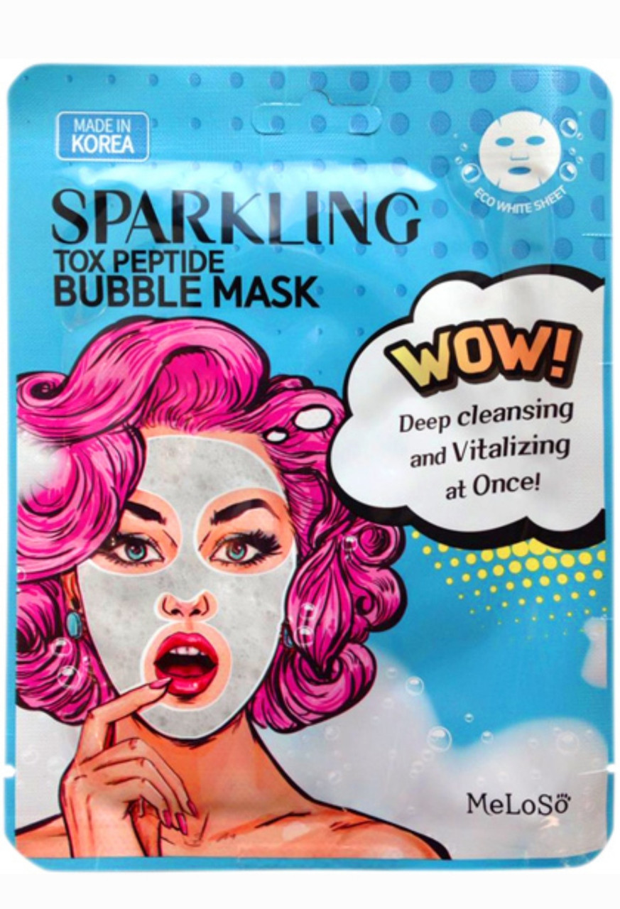 Маска для лица тканевая MeLoSo Sparkling Tox Peptide Bubble Mask