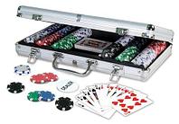Покер ойнауға арналған алюминий қораптағы жинақ Poker Game Set Casino Size Chip (номиналсыз 300 чип)