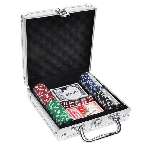 Набор в алюминиевом кейсе для игры в покер Poker Game Set Casino Size Chip (100 фишек)