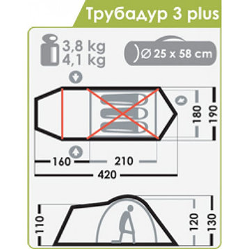 Палатка туристическая NORMAL Трубадур 3, фото 2