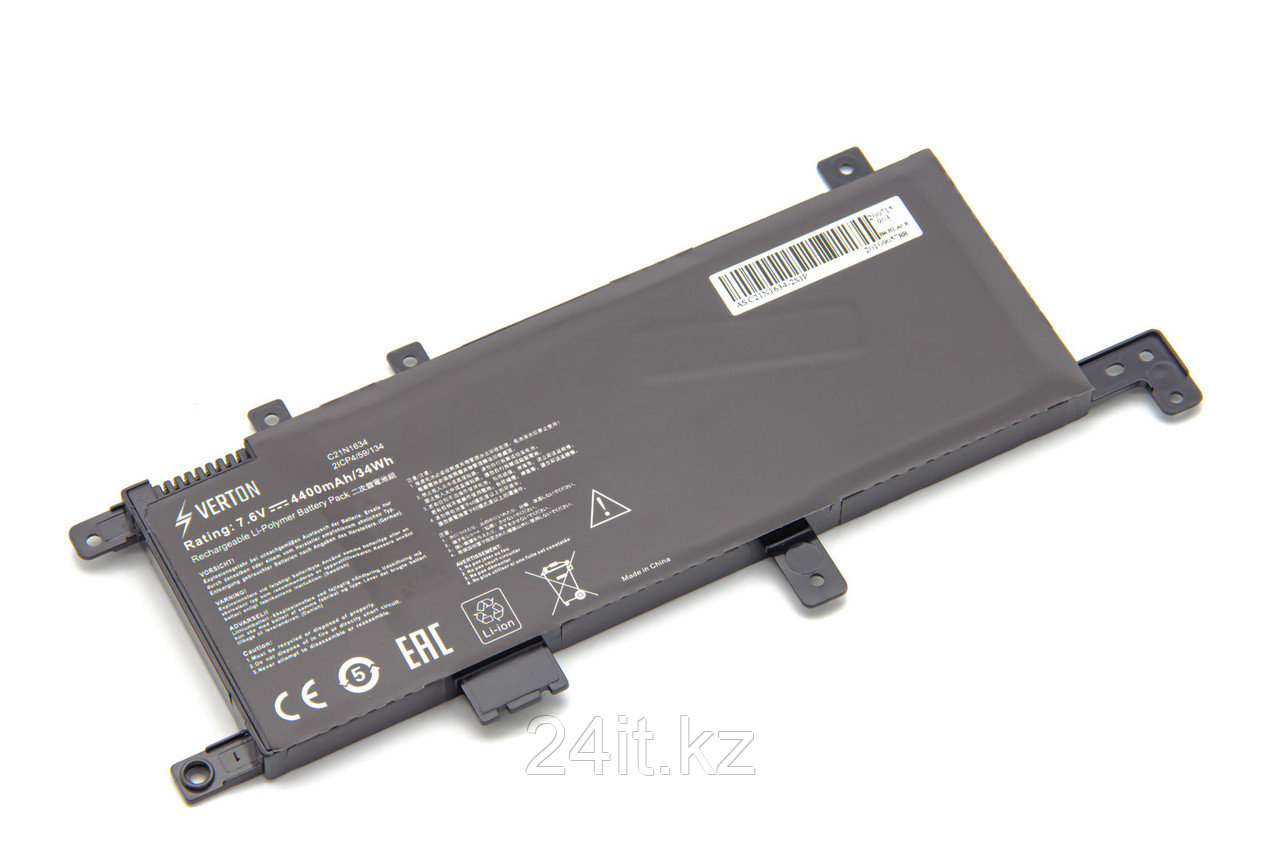 Аккумулятор для ноутбука Asus x542 ОРИГИНАЛ (C21N1634)  7.6 В/ 4400 мАч, черный