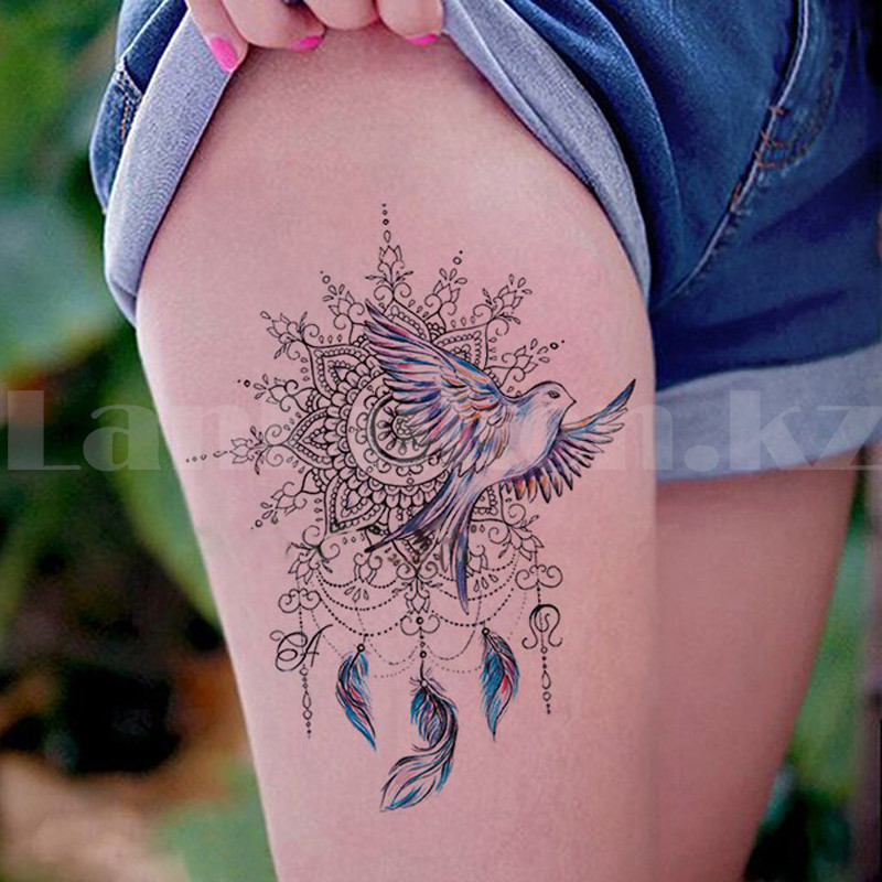 Временное тату Tattoo ласточка мандала 210х150 mm TH-265 - фото 2 - id-p87111561