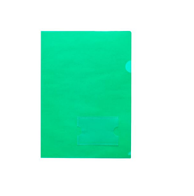 Папка-уголок пластиковая А4, 180мкм, с карманом для визитки, зелёная