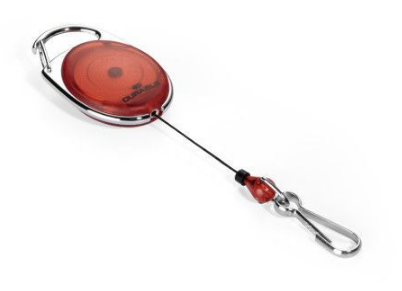 Рулетка для бейджа "Durable Style", вытяжной механизм до 80см, овальная, карабин, красная - фото 1 - id-p87112973