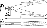 Плоскогубцы комбинированные для электроники - 406/4E UNIOR, фото 2