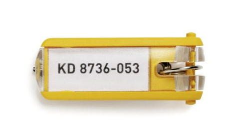 Брелок для ключей "Durable Key Clip", жёлтый, 6 штук в пакете, фото 2