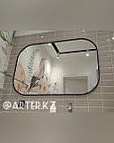 Зеркало с закруглёнными углами в черной раме из МДФ 1201х811мм, фото 3