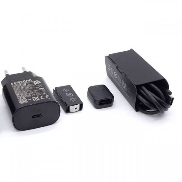 Адаптер Евровилка 220V на 1xUSB, 3A/5V + Кабель USB Type C, Samsung Note 10 ORIGINAL - фото 1 - id-p68474420