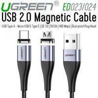 Магнитный кабель USB Type-C + micro USB 3A, 1m (60207) UGREEN