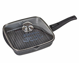 Сковорода-гриль Мечта Granit Star 26 см. со съемной ручкой и стеклянной крышкой