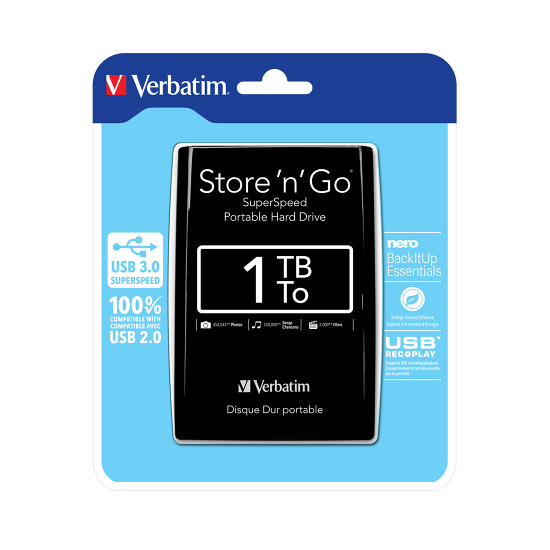 Внешний жёсткий диск Verbatim 1TB 2.5" Store 'n' Go Чёрный