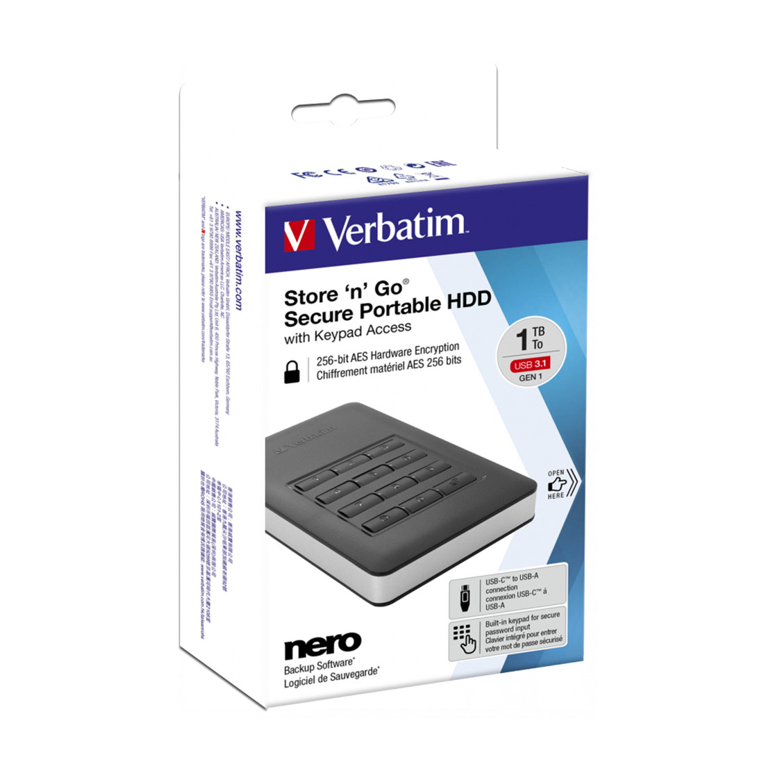 Внешний жёсткий диск Verbatim 53401 1TB 2.5" Чёрный