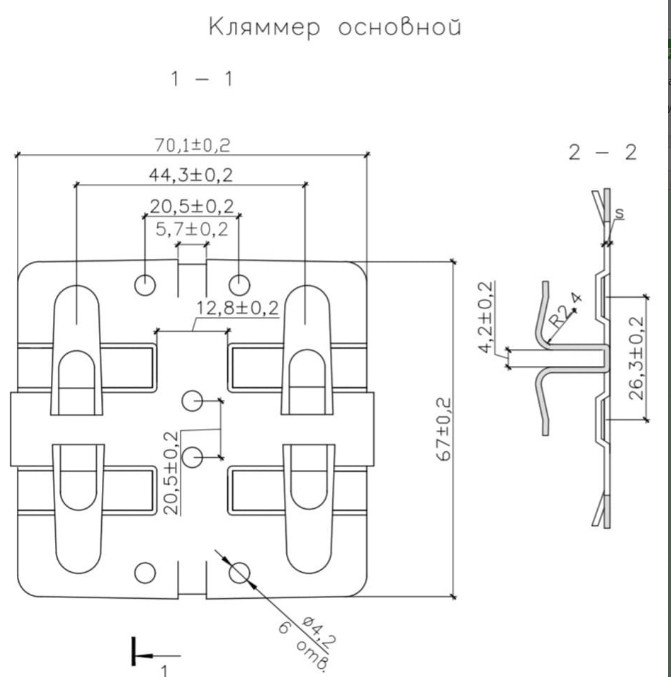 Кляммер фасадный беззазорный рядовой оцинкованный 1,0мм - фото 1 - id-p86891944