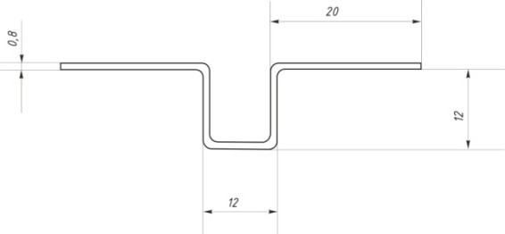 Профиль вертикальный  декоративный для фиброцементной панели  c полимерным покрытием    20*12*12*12*20*3000мм