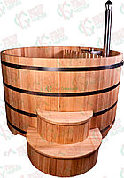 Фурако из кедра диаметр 180 см, с подогревом воды, внутренняя дровяная печь